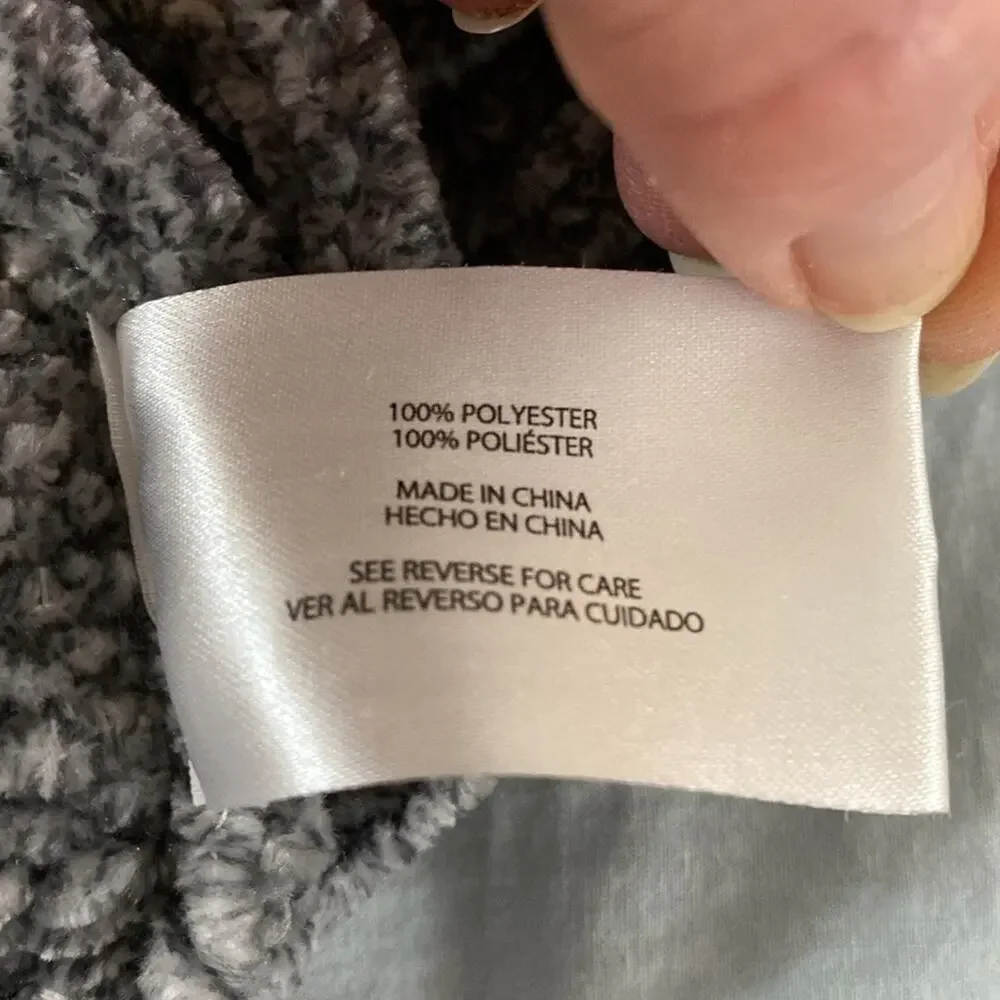 Orvis Gray Chenille Tunic V-Neck Sweater Size Small